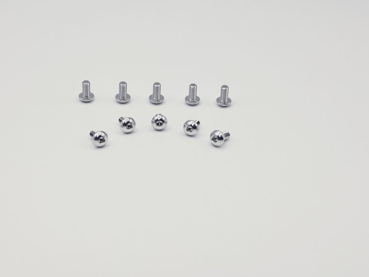 Precision Aluminum Screw M3x6 - Silver Anodized (Round Head)