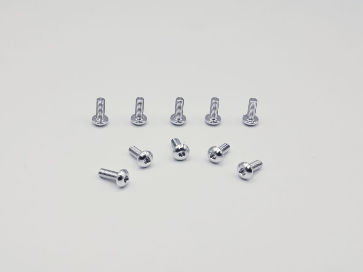 Precision Aluminum Screw M3x8 - Silver Anodized (Round Head)
