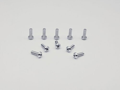 Precision Aluminum Screw M3x10 - Silver Anodized (Round Head)