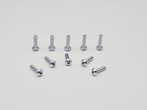 Precision Aluminum Screw M3x12 - Silver Anodized (Round Head)