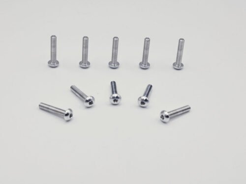 Precision Aluminum Screw M3x16 - Silver Anodized (Round Head)