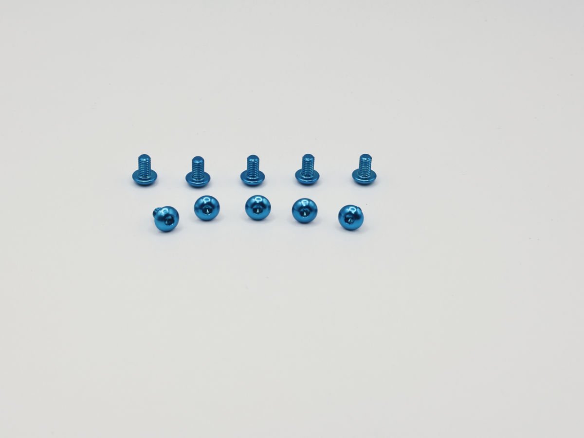 Precision Aluminum Screw M3x5 - Blue Anodized (Round Head)