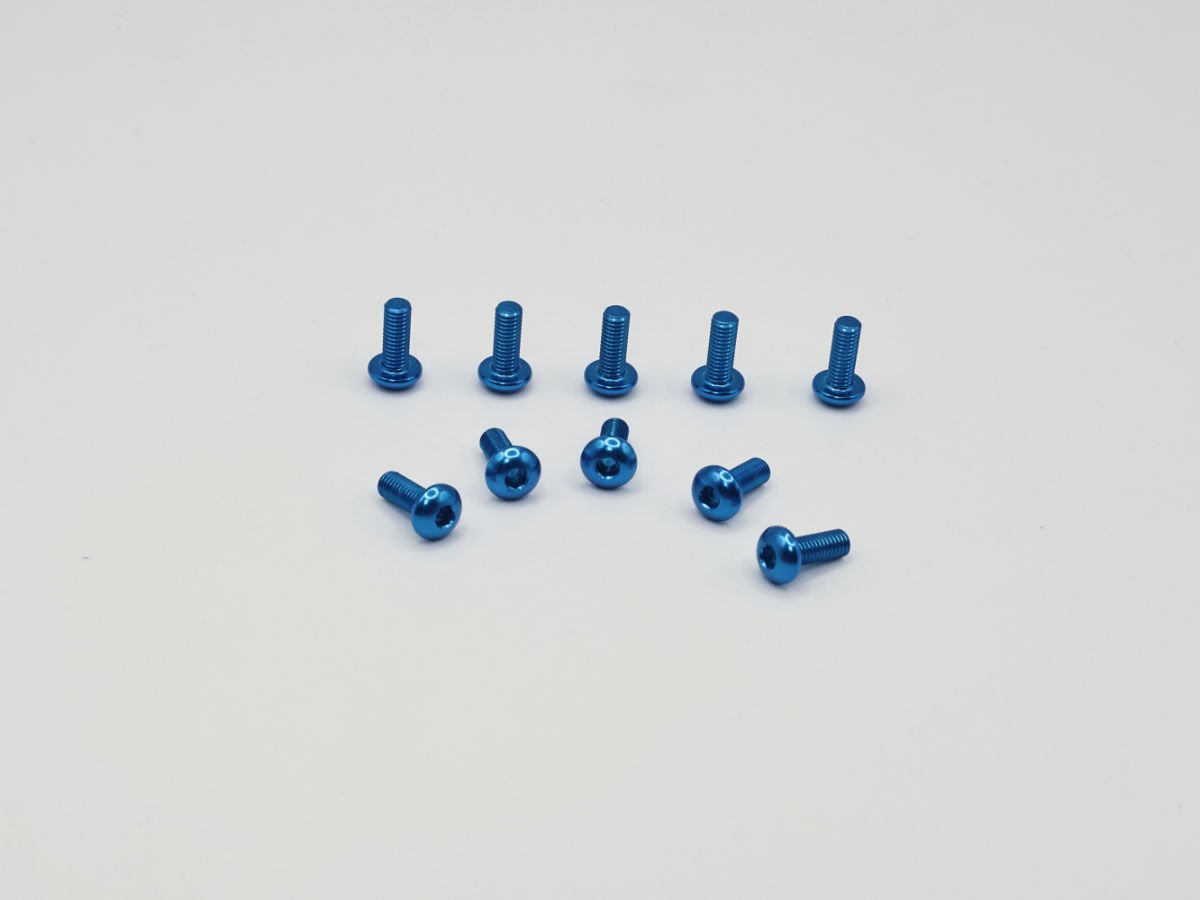 Precision Aluminum Screw M3x8- Blue Anodized (Round Head)