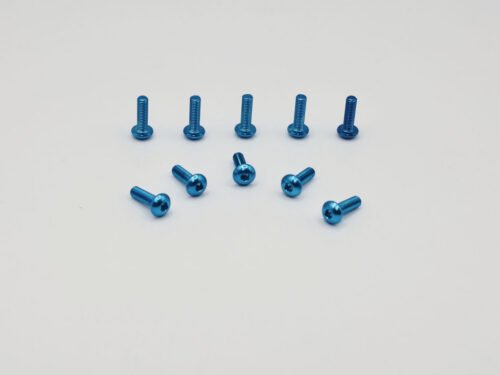 Precision Aluminum Screw M3x10- Blue Anodized (Round Head)