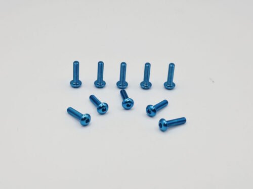 Precision Aluminum Screw M3x12- Blue Anodized (Round Head)