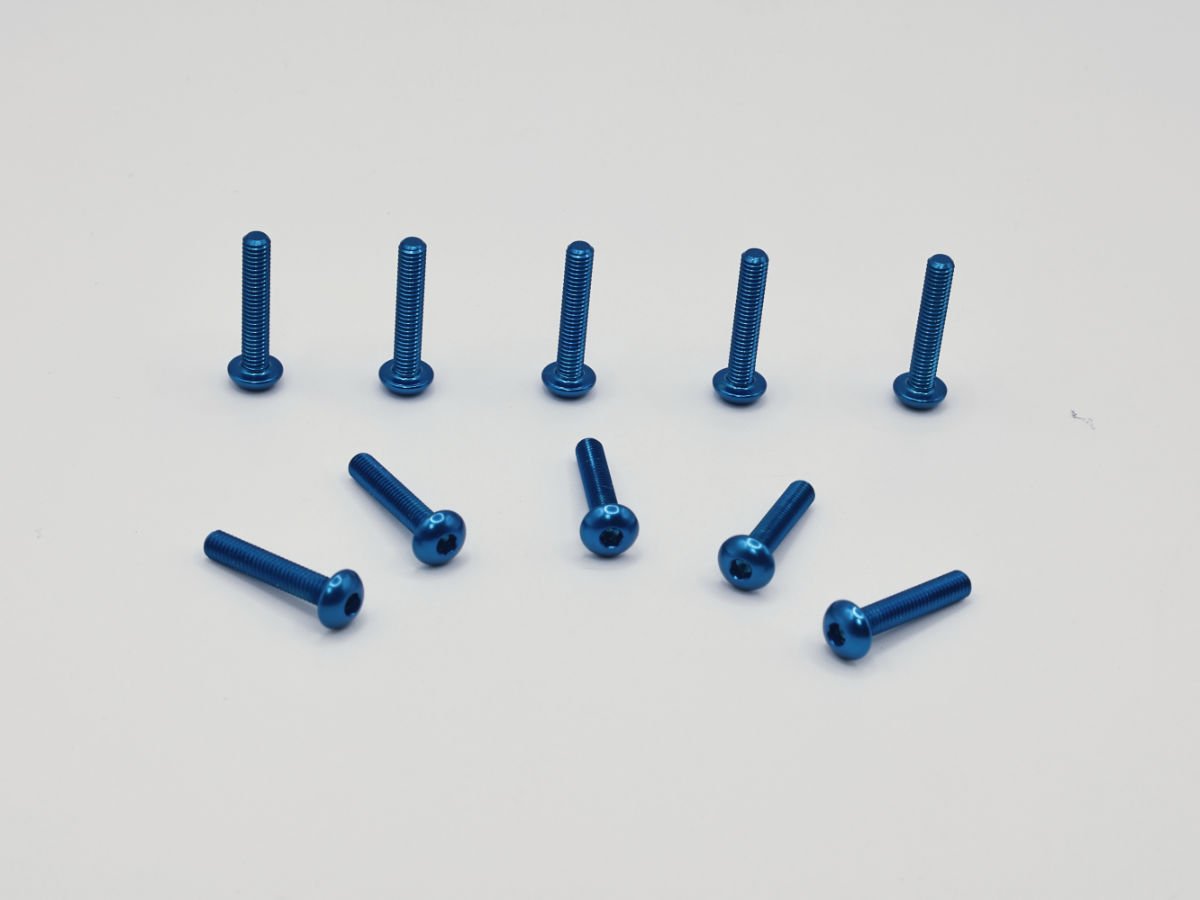 Precision Aluminum Screw M3x16- Blue Anodized (Round Head)