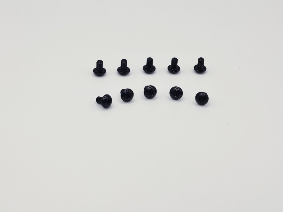 Precision Aluminum Screw M3x5 - Black Anodized (Round Head)