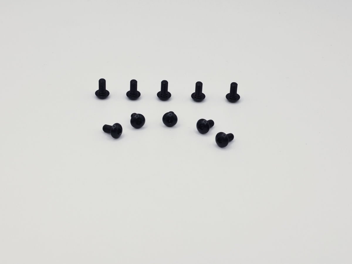 Precision Aluminum Screw M3x6 - Black Anodized (Round Head)
