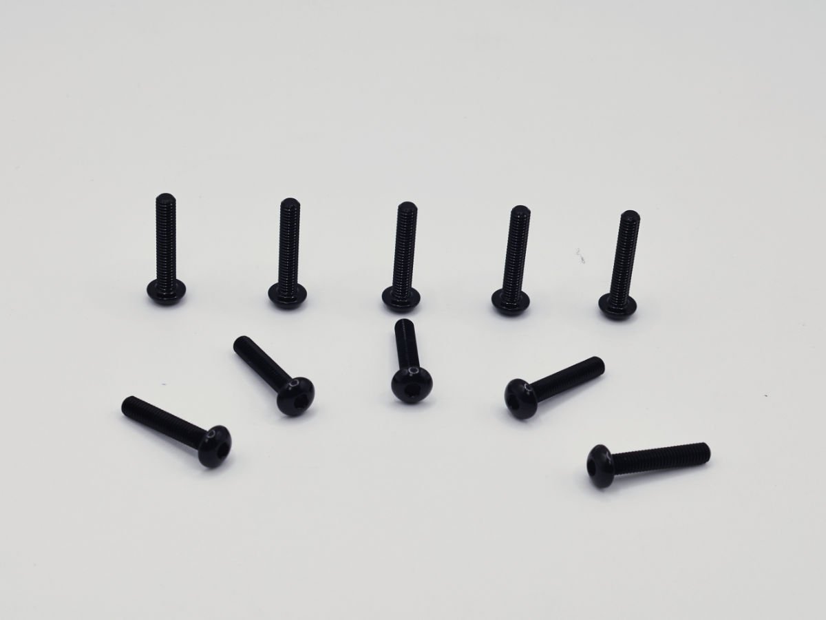 Precision Aluminum Screw M3x16 - Black Anodized (Round Head)