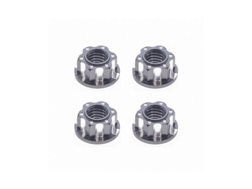 CNC Machined Aluminum M4 Nuts - Blue Anodized (4pcs Set)